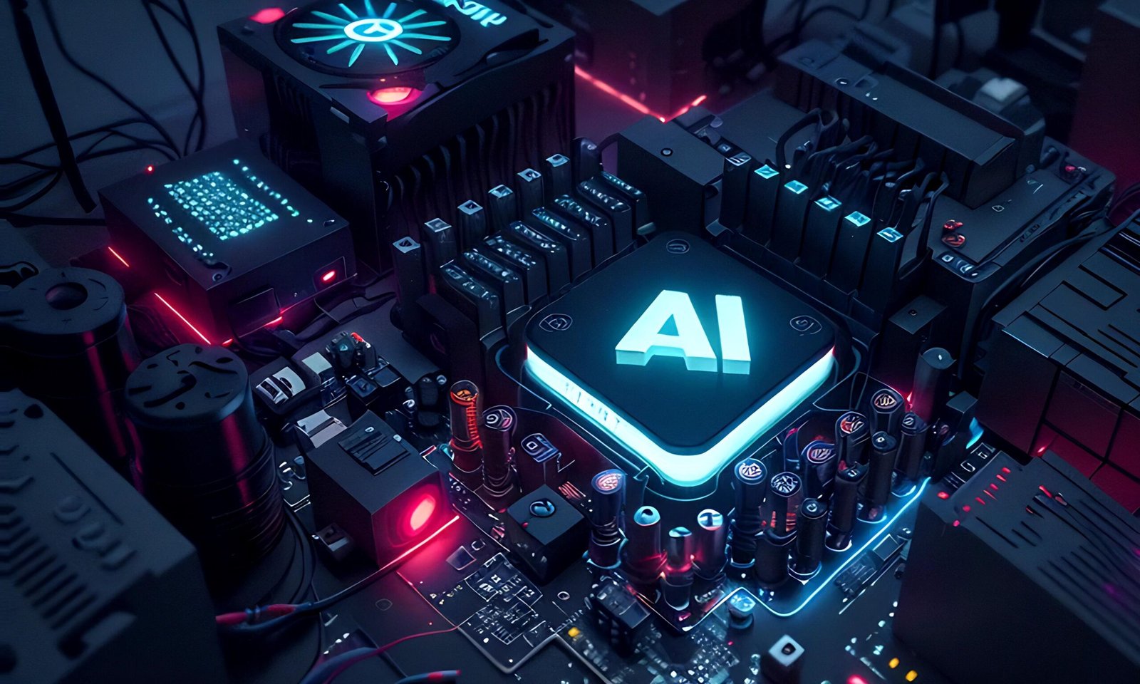 AI-generated image of an electronic circuit board